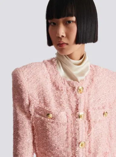 Balmain Sequinned tweed edge-to-edge jacket | Thumbnail 5 Balmain Sequinned tweed edge-to-edge jacket | Thumbnail 5