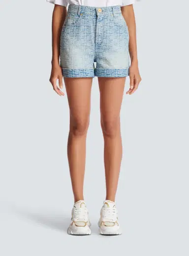 Balmain Monogram denim short | Thumbnail 7 Balmain Monogram denim short | Thumbnail 7