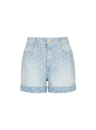 Balmain Monogram denim short | Thumbnail 1 Balmain Monogram denim short | Thumbnail 1