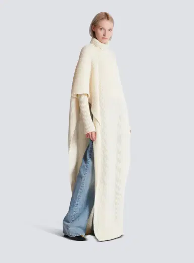 Balmain Asymmetric Knit Cape | Thumbnail 3 Balmain Asymmetric Knit Cape | Thumbnail 3