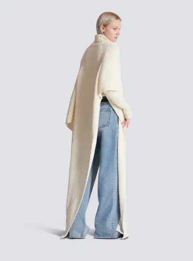 Balmain Asymmetric Knit Cape | Thumbnail 4 Balmain Asymmetric Knit Cape | Thumbnail 4