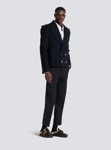Balmain Cropped wool reefer jacket | Thumbnail 3 Balmain Cropped wool reefer jacket | Thumbnail 3
