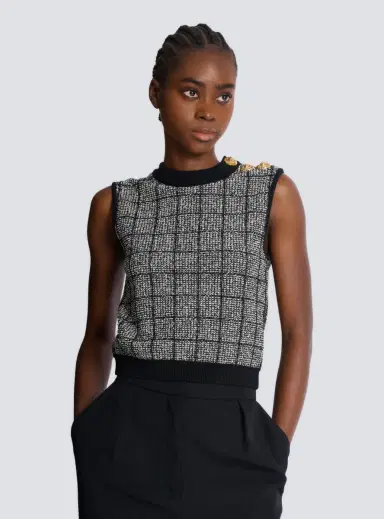 Balmain Tweed crop top with buttons | Thumbnail 5 Balmain Tweed crop top with buttons | Thumbnail 5