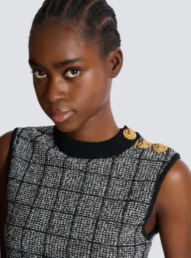 Balmain Tweed crop top with buttons | Thumbnail 6 Balmain Tweed crop top with buttons | Thumbnail 6