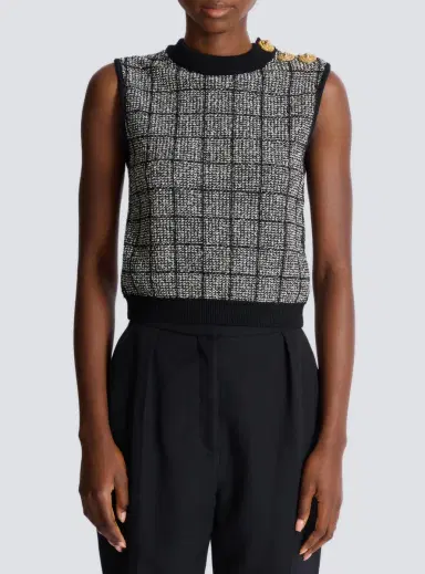 Balmain Tweed crop top with buttons | Thumbnail 7 Balmain Tweed crop top with buttons | Thumbnail 7