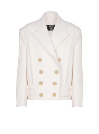 Balmain Cropped wool reefer jacket | Thumbnail 1 Balmain Cropped wool reefer jacket | Thumbnail 1