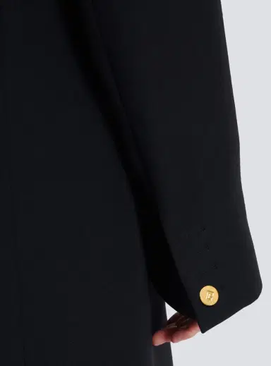 Balmain Long coat in grain de poudre wool | Thumbnail 6 Balmain Long coat in grain de poudre wool | Thumbnail 6
