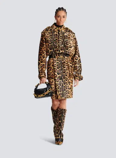 Balmain Ponyskin-style leather midi skirt with leopard pattern | Thumbnail 2 Balmain Ponyskin-style leather midi skirt with leopard pattern | Thumbnail 2