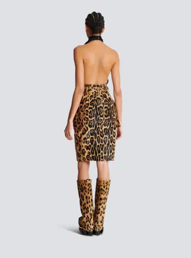 Balmain Ponyskin-style leather midi skirt with leopard pattern | Thumbnail 4 Balmain Ponyskin-style leather midi skirt with leopard pattern | Thumbnail 4
