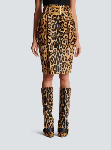 Balmain Ponyskin-style leather midi skirt with leopard pattern | Thumbnail 7 Balmain Ponyskin-style leather midi skirt with leopard pattern | Thumbnail 7