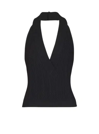 Balmain Cable-knit halterneck top | Thumbnail 1 Balmain Cable-knit halterneck top | Thumbnail 1