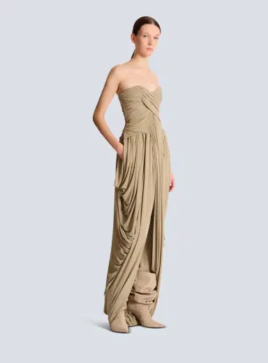 Balmain Draped strapless jumpsuit | Thumbnail 3 Balmain Draped strapless jumpsuit | Thumbnail 3