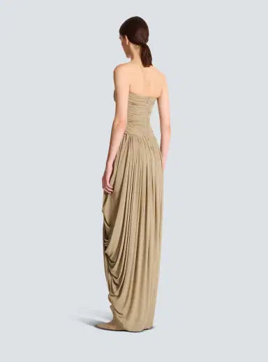 Balmain Draped strapless jumpsuit | Thumbnail 4 Balmain Draped strapless jumpsuit | Thumbnail 4