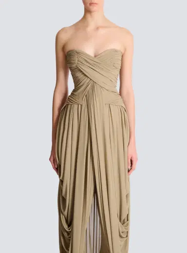 Balmain Draped strapless jumpsuit | Thumbnail 8 Balmain Draped strapless jumpsuit | Thumbnail 8