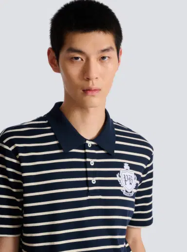 Balmain Striped College Emblem polo | Thumbnail 7 Balmain Striped College Emblem polo | Thumbnail 7