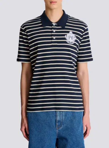 Balmain Striped College Emblem polo | Thumbnail 8 Balmain Striped College Emblem polo | Thumbnail 8