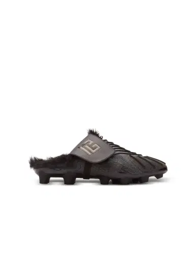 Balmain Half Time faux fur-lined mules with technical fabrics | Thumbnail 1 Balmain Half Time faux fur-lined mules with technical fabrics | Thumbnail 1