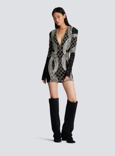 Balmain Short silver embroidered dress | Thumbnail 2 Balmain Short silver embroidered dress | Thumbnail 2