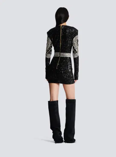 Balmain Short silver embroidered dress | Thumbnail 4 Balmain Short silver embroidered dress | Thumbnail 4