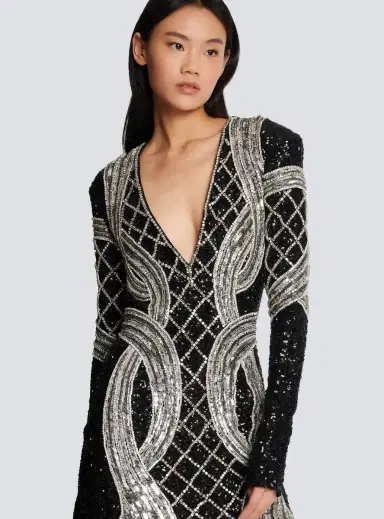 Balmain Short silver embroidered dress | Thumbnail 5 Balmain Short silver embroidered dress | Thumbnail 5