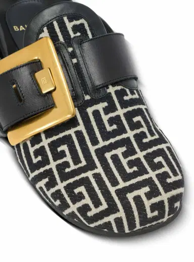 Balmain Anthem mules in jacquard canvas with PB monogram | Thumbnail 7 Balmain Anthem mules in jacquard canvas with PB monogram | Thumbnail 7