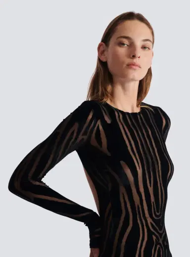 Balmain Long zebra-print velvet dress | Thumbnail 5 Balmain Long zebra-print velvet dress | Thumbnail 5