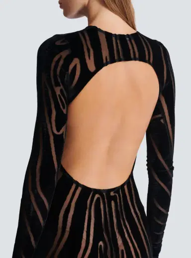 Balmain Long zebra-print velvet dress | Thumbnail 6 Balmain Long zebra-print velvet dress | Thumbnail 6