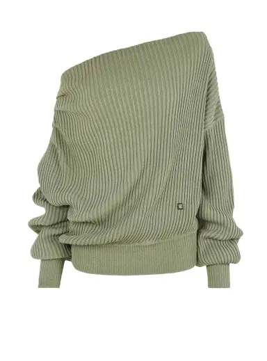 Balmain Draped asymmetrical jumper in ribbed silk knit | Thumbnail 1 Balmain Draped asymmetrical jumper in ribbed silk knit | Thumbnail 1