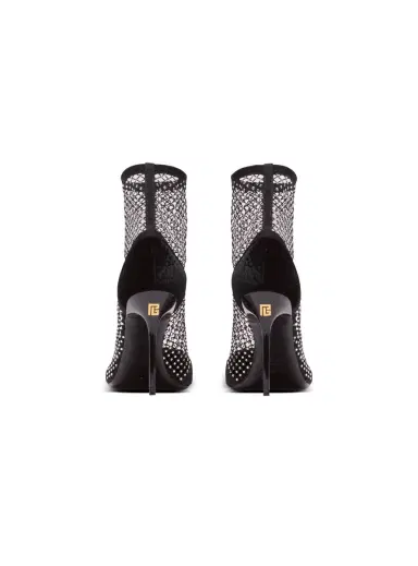 Balmain Mesh heeled ankle boots with velvet and rhinestones | Thumbnail 4 Balmain Mesh heeled ankle boots with velvet and rhinestones | Thumbnail 4