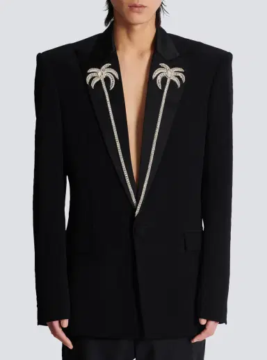 Balmain 1-button jacket with embroidered palm tree collar | Thumbnail 8 Balmain 1-button jacket with embroidered palm tree collar | Thumbnail 8