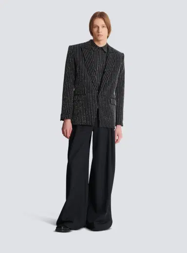 Balmain 1-button wool jacket with crystal stripes | Thumbnail 2 Balmain 1-button wool jacket with crystal stripes | Thumbnail 2