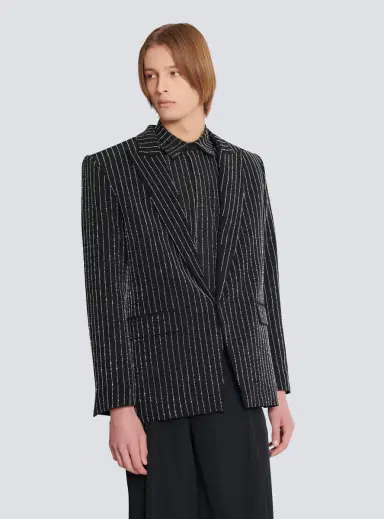 Balmain 1-button wool jacket with crystal stripes | Thumbnail 6 Balmain 1-button wool jacket with crystal stripes | Thumbnail 6