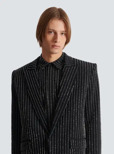 Balmain 1-button wool jacket with crystal stripes | Thumbnail 7 Balmain 1-button wool jacket with crystal stripes | Thumbnail 7