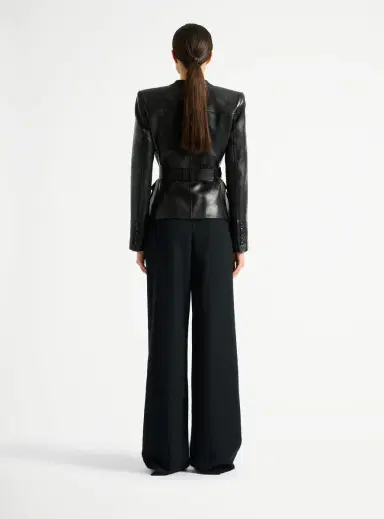 Balmain 1-button belted leather jacket | Thumbnail 4 Balmain 1-button belted leather jacket | Thumbnail 4