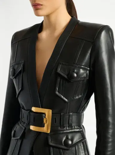 Balmain 1-button belted leather jacket | Thumbnail 5 Balmain 1-button belted leather jacket | Thumbnail 5