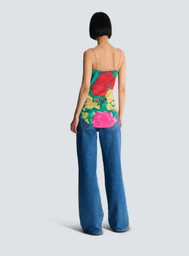 Balmain Printed crepe de Chine top with thin straps | Thumbnail 4 Balmain Printed crepe de Chine top with thin straps | Thumbnail 4