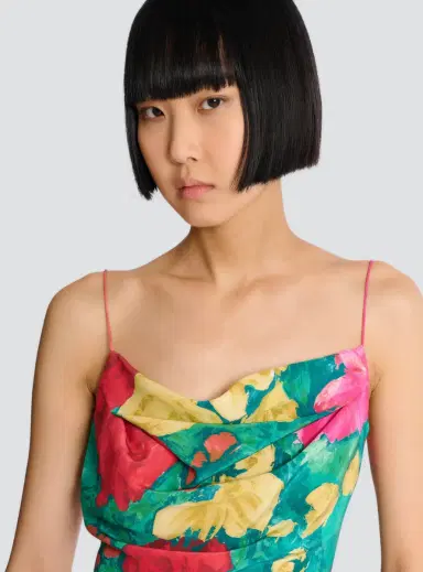 Balmain Printed crepe de Chine top with thin straps | Thumbnail 6 Balmain Printed crepe de Chine top with thin straps | Thumbnail 6