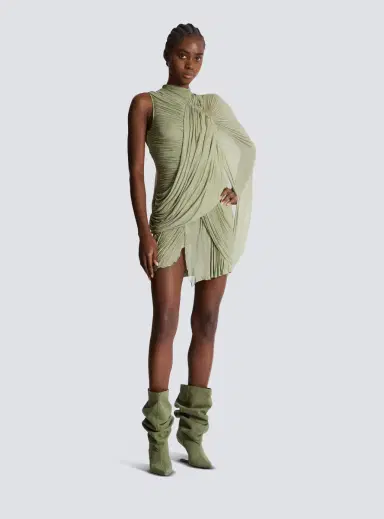 Balmain Draped flowing jersey dress | Thumbnail 3 Balmain Draped flowing jersey dress | Thumbnail 3