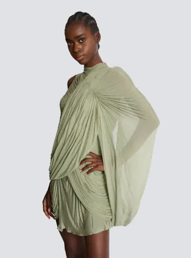 Balmain Draped flowing jersey dress | Thumbnail 5 Balmain Draped flowing jersey dress | Thumbnail 5