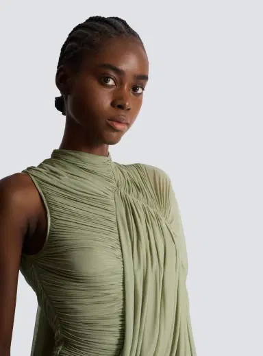 Balmain Draped flowing jersey dress | Thumbnail 6 Balmain Draped flowing jersey dress | Thumbnail 6