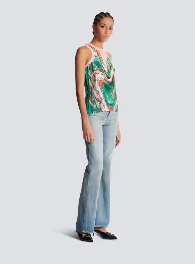 Balmain Trompe-l'ail-style Foulard print vest top | Thumbnail 3 Balmain Trompe-l'ail-style Foulard print vest top | Thumbnail 3