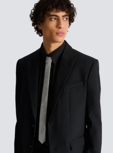 Balmain Slim wool tie with Prince of Wales print | Thumbnail 2 Balmain Slim wool tie with Prince of Wales print | Thumbnail 2