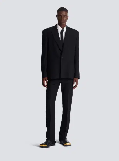 Balmain Monogram grain de poudre 1-button jacket | Thumbnail 2 Balmain Monogram grain de poudre 1-button jacket | Thumbnail 2