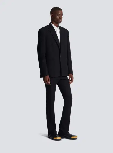Balmain Monogram grain de poudre 1-button jacket | Thumbnail 3 Balmain Monogram grain de poudre 1-button jacket | Thumbnail 3