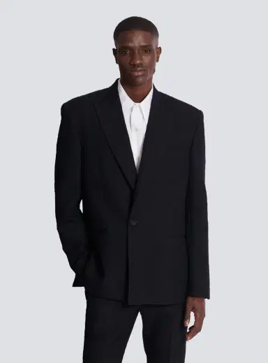 Balmain Monogram grain de poudre 1-button jacket | Thumbnail 5 Balmain Monogram grain de poudre 1-button jacket | Thumbnail 5