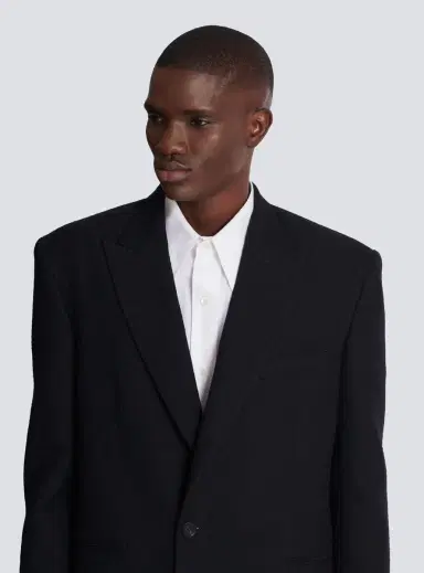 Balmain Monogram grain de poudre 1-button jacket | Thumbnail 6 Balmain Monogram grain de poudre 1-button jacket | Thumbnail 6