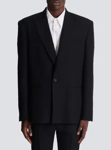 Balmain Monogram grain de poudre 1-button jacket | Thumbnail 7 Balmain Monogram grain de poudre 1-button jacket | Thumbnail 7