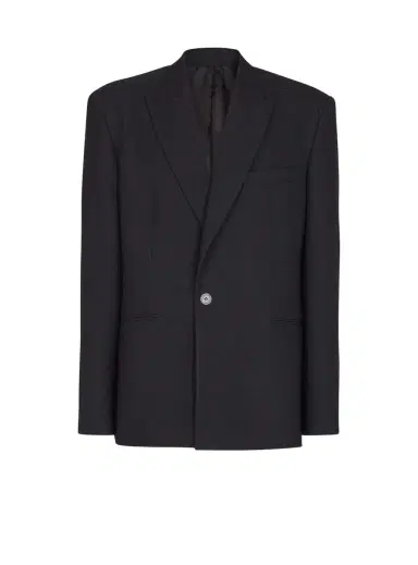 Balmain Monogram grain de poudre 1-button jacket | Thumbnail 1 Balmain Monogram grain de poudre 1-button jacket | Thumbnail 1