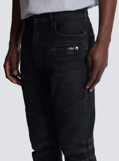 Balmain Biker jeans in black vintage denim | Thumbnail 5 Balmain Biker jeans in black vintage denim | Thumbnail 5