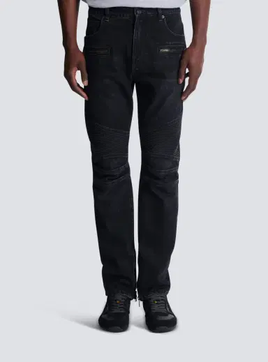 Balmain Biker jeans in black vintage denim | Thumbnail 8 Balmain Biker jeans in black vintage denim | Thumbnail 8